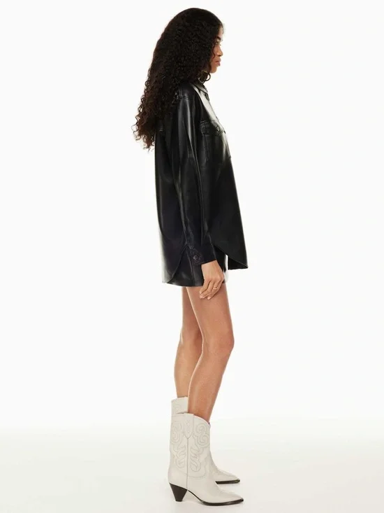 Wilfred Ganna™ Lined Vegan Leather shacket size XS - Picture 3 of 13